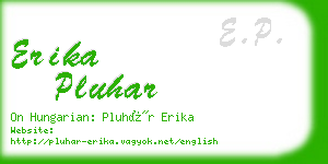 erika pluhar business card